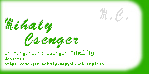 mihaly csenger business card